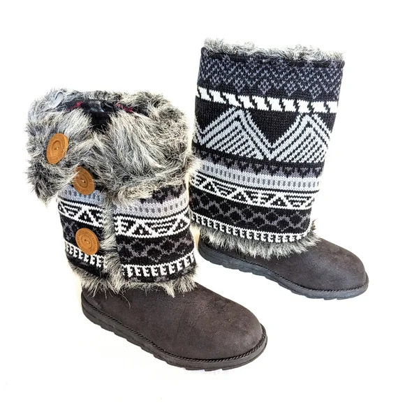 MUK LUKS Women's Clementine Fashion Boots - Cozy Knit Booties With Faux Fur Lining - View #10